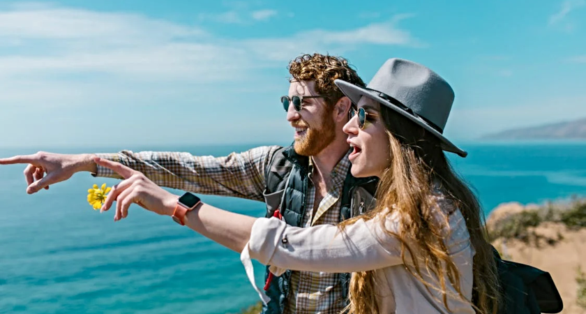 cestující pár couple travelling